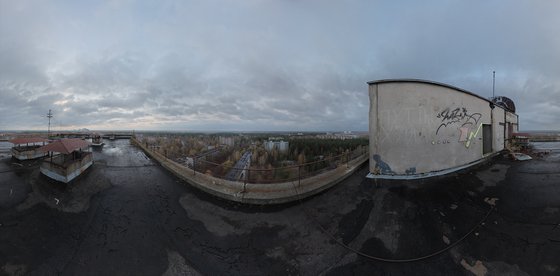 #65. Pripyat 16 floor roof sunrise - XL size
