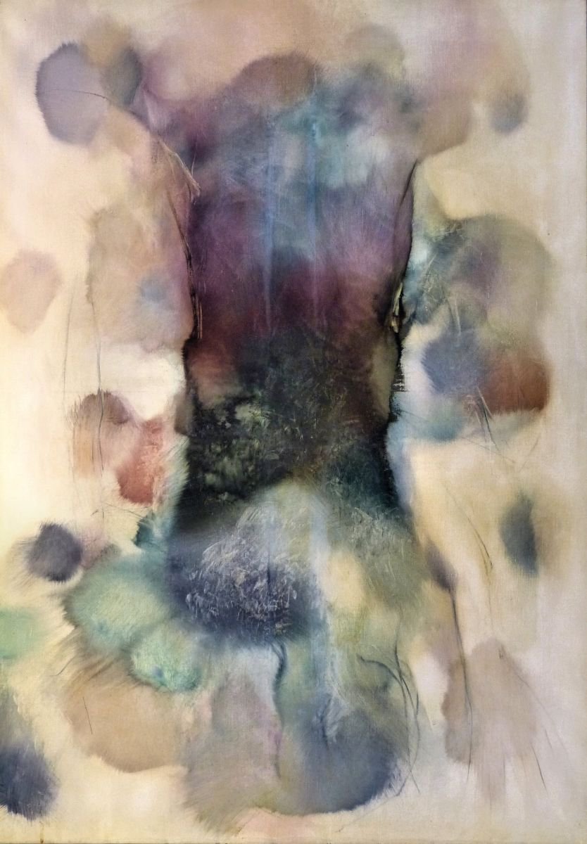 Abstract Oil Painting By Frederic Belaubre, 32 X 46, Oil On Canvas #26, 116X81 Cm, Original Artwork