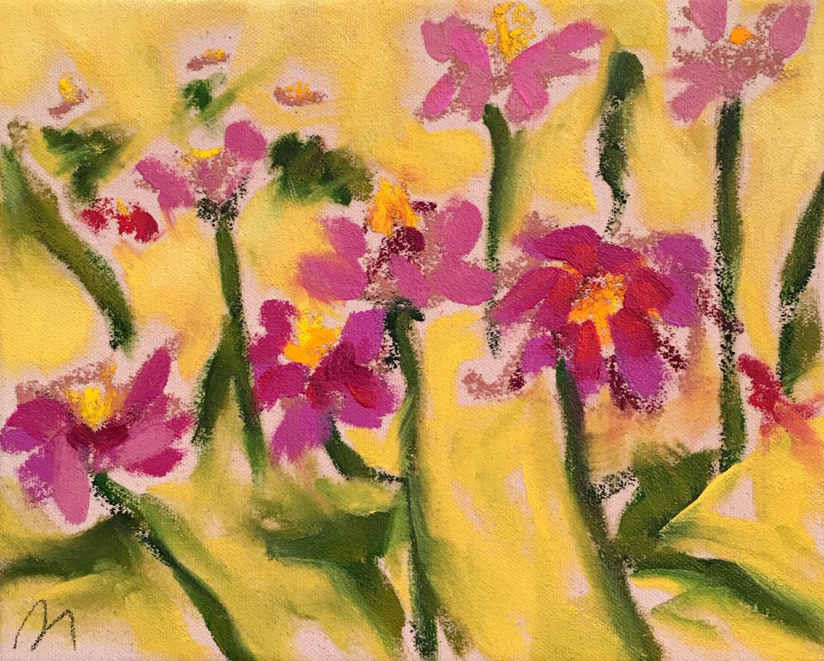 Zinnia Garden By Tammy Silbermann, 10 X 8, Artwork For Sale On Artfinder