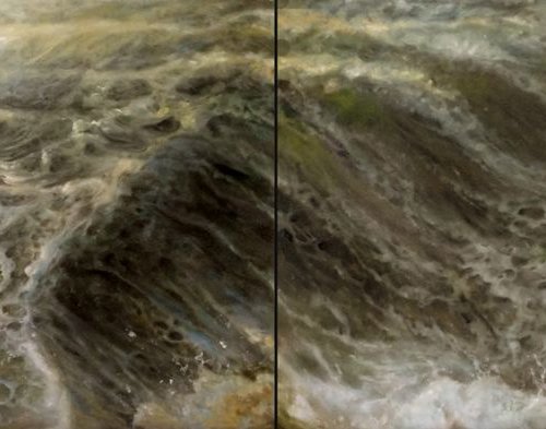 Ocean Waves, 111x36 in by Vishalandra Dakur