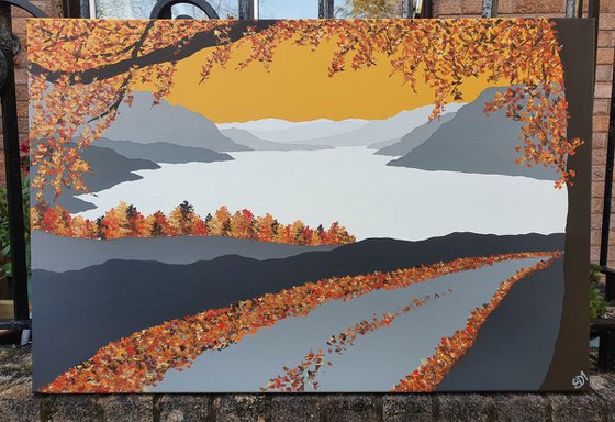 Golden leaves above Ullswater, The Lake District