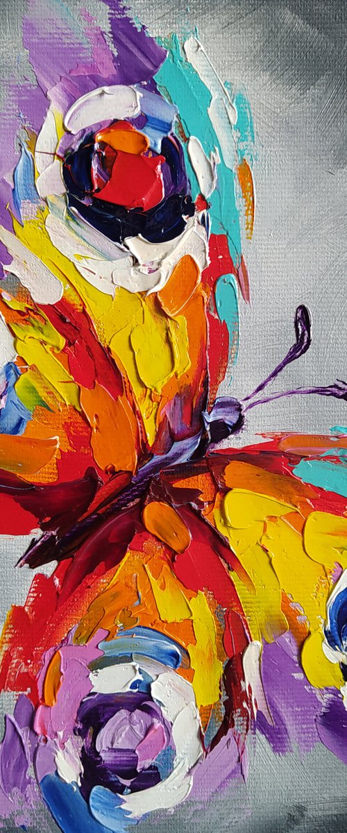Beautiful butterfly - butterfly, insects, oil painting, butterfly oil, butterfly art, gift, art by Anastasia Kozorez