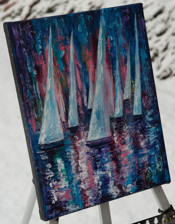 Sails To-Night (Palette Knife)