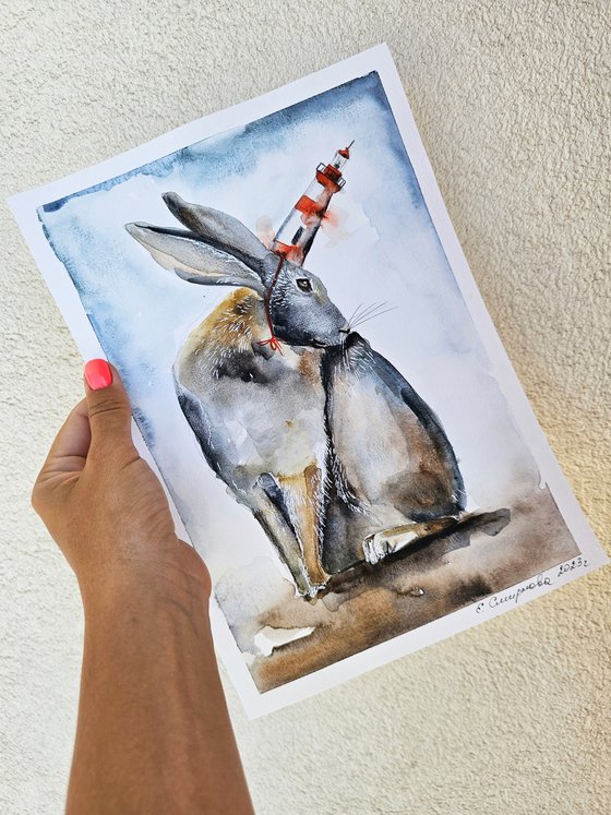 Rabbit With Lighthouse (small)