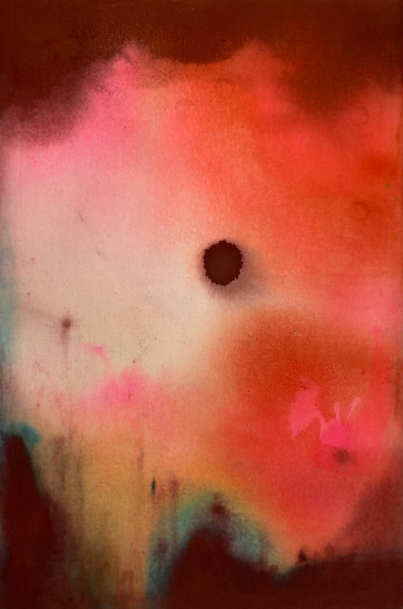 Abstract Painting By Charlotte Gerrard, 22 X 31, Eclipsed, Original Artwork