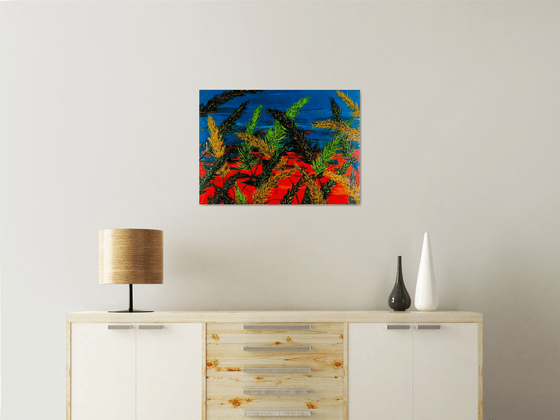 Grass And Turquoise Sky