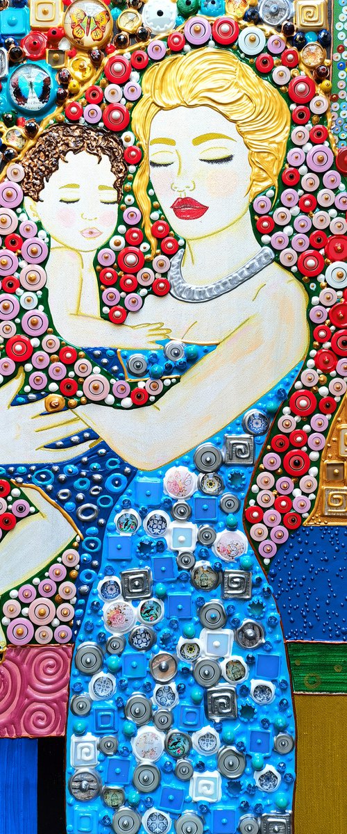 Mother and son (Klimt inspired). Mosaic love gift by BAST