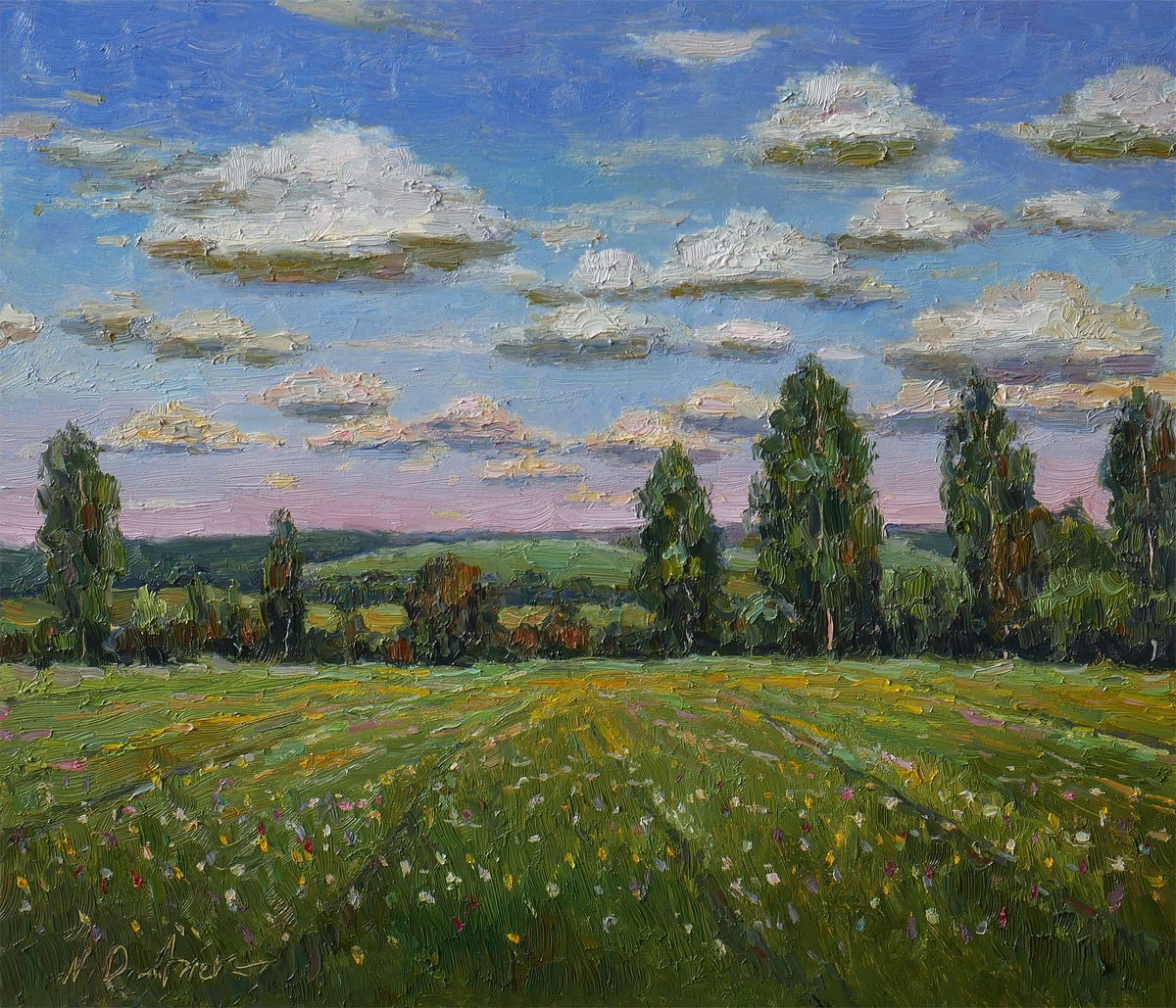 Summer Fields - summer landscape painting by Nikolay Dmitriev