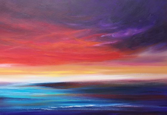 Crimson Calm - seascape, emotional, panoramic