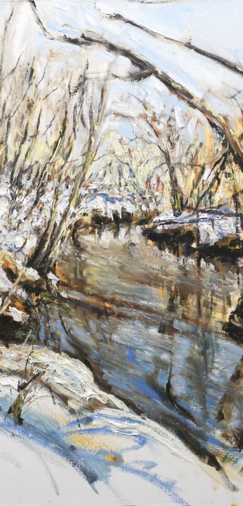 Breath of spring - plein air landscape painting by Leonid Plekhanov