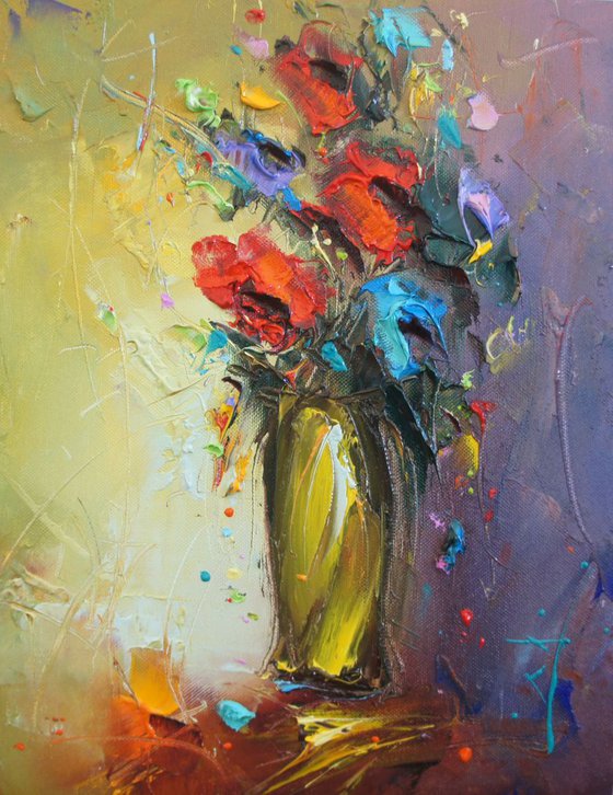 Wild Flowers,  Oil Painting