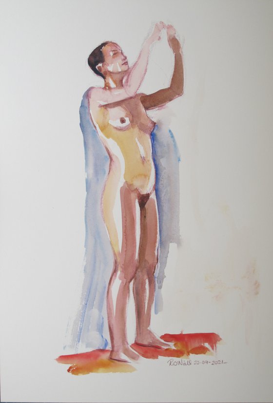 Standing female nude