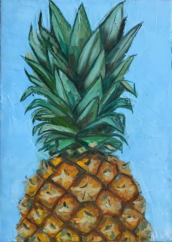 Pineapple oil painting Still life 24x33cm