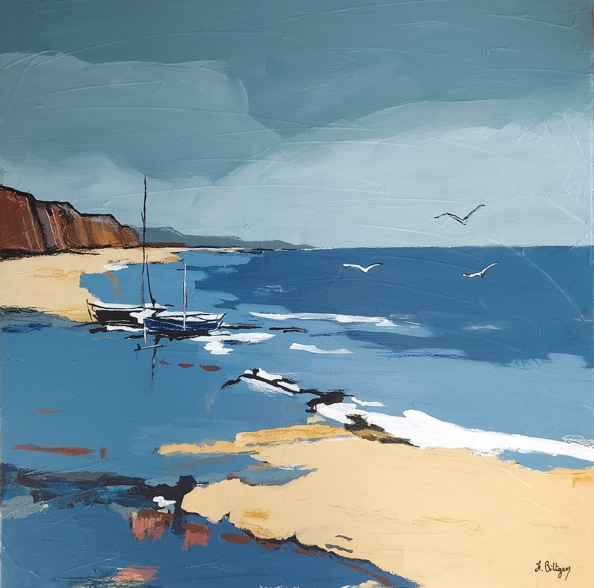  Rivages Tranquilles By Axelle Biltgen, 20 X 20, Artwork For Sale On Artfinder