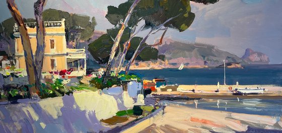 Sea coast Altea. 90x120 acr canv