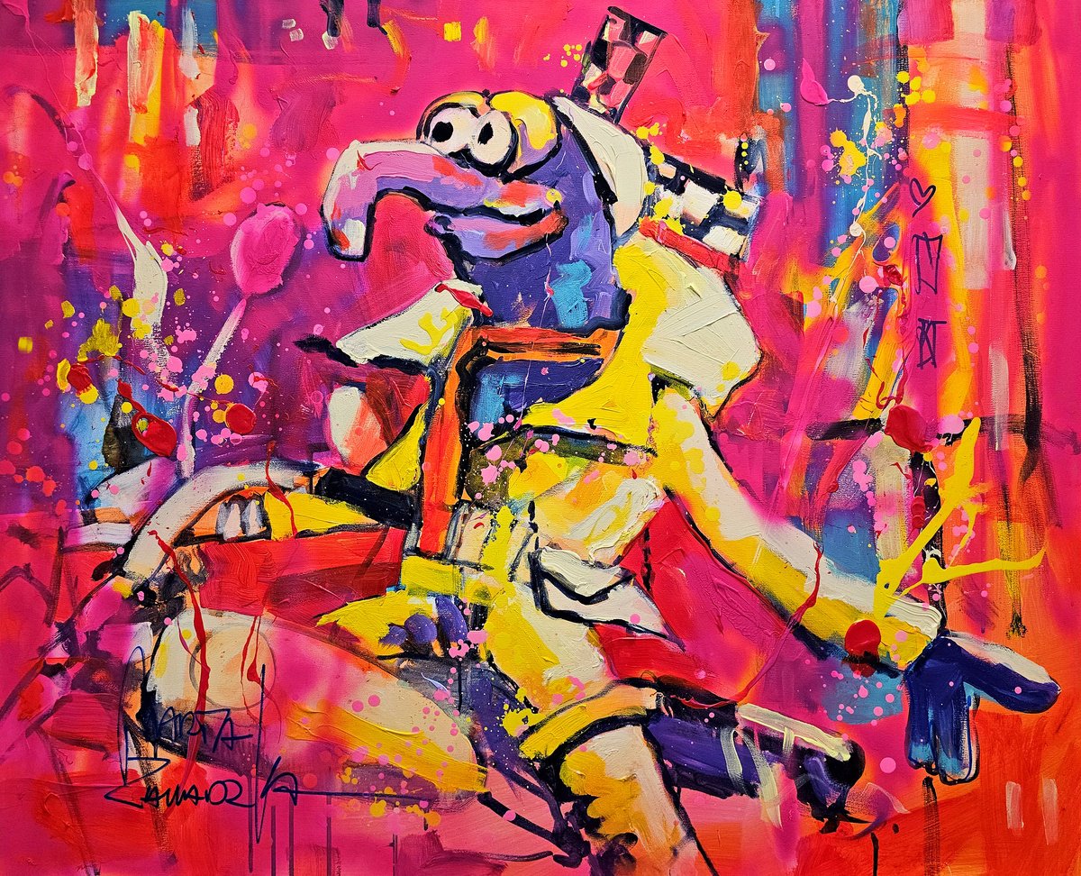 Urban And Pop Portrait Acrylic Painting By Marta Zawadzka, 39 X 32", Hero, Original Artwork