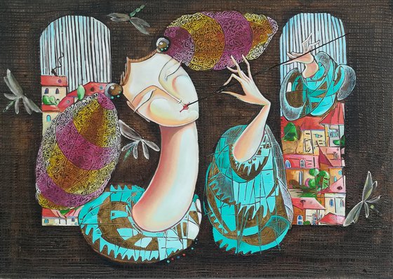 Soul music (50x70cm, oil painting, modern art, ready to hang)
