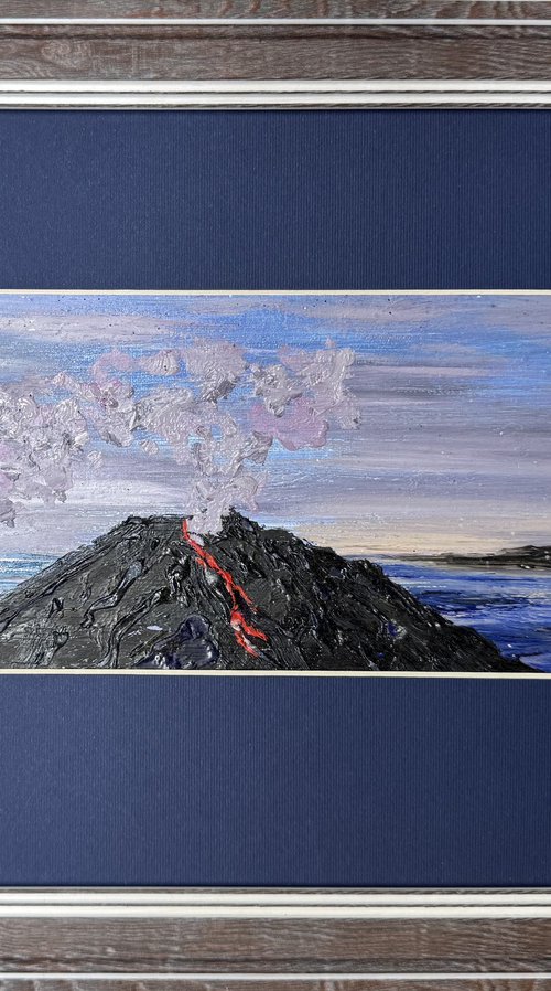 Volcano Stromboli miniature by Yuliia Sharapova