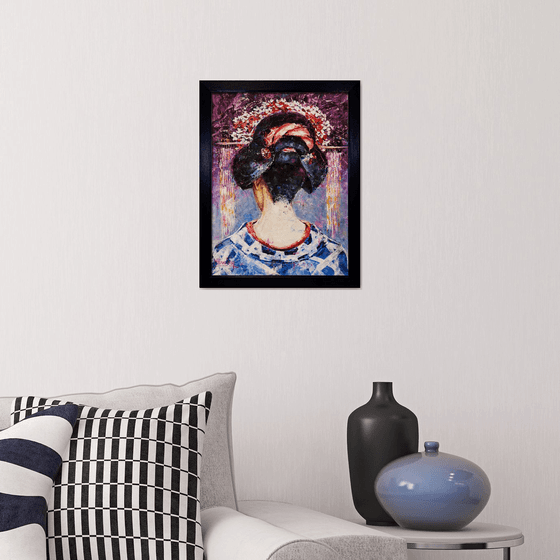 Woman in blue