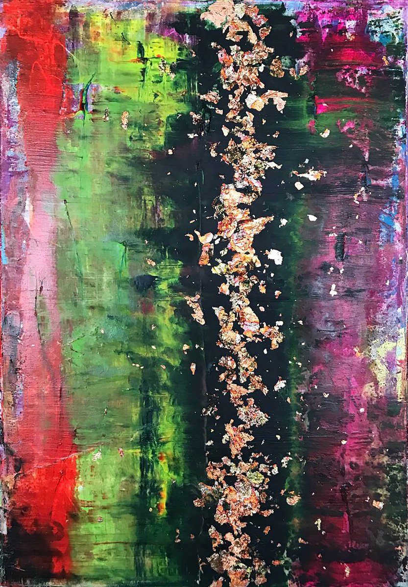 Impressionistic Abstract Acrylic Painting By Olga Melezhik, 16 X 24", Burlesque, Original Artwork