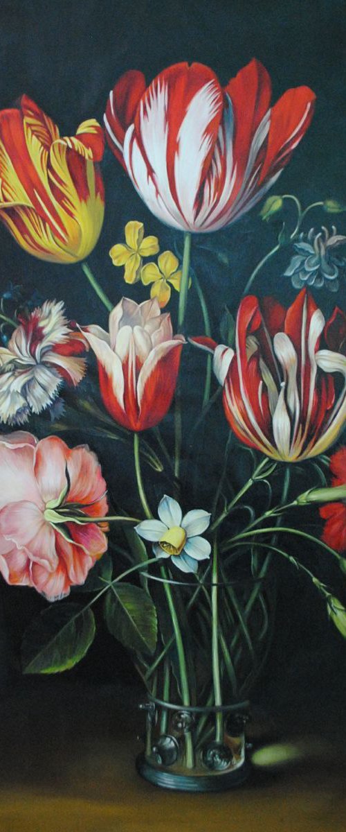 Dutch still life with flowers by Lesja Rygorczuk