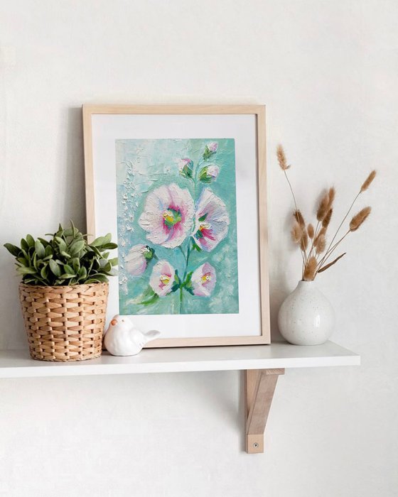 Mallow flowers painting