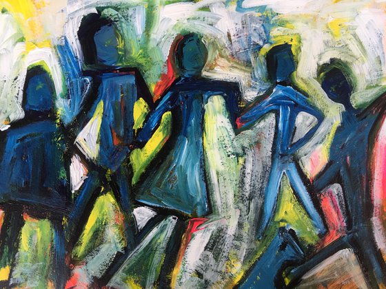 Figurative Abstract People - Together we are strong - Modern Art
