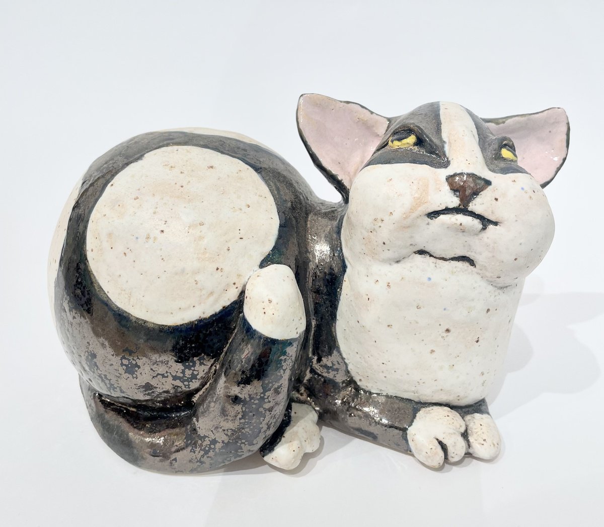 Expressive Clay Sculpture , Whispers Of Purrfect Peace By Viktor Zuk, 8 X 4, Artwork For Sale On Artfinder
