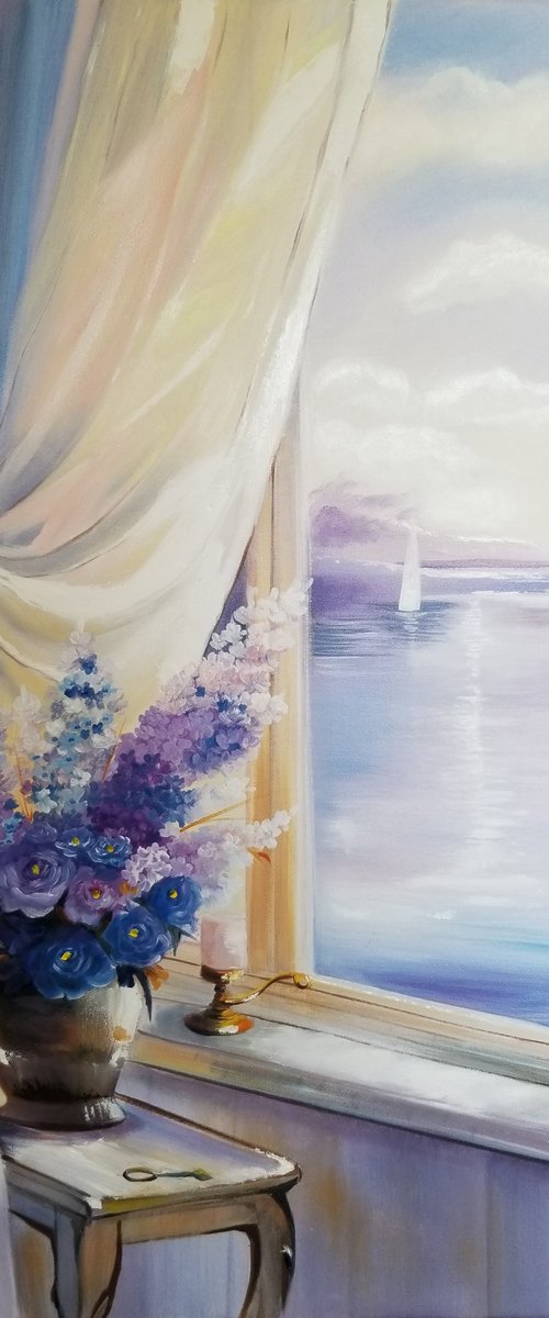 View from the Window. Mother's Day Gift. Spectacular Oil Painting on Canvas. by Alexandra Tomorskaya/Caramel Art Gallery