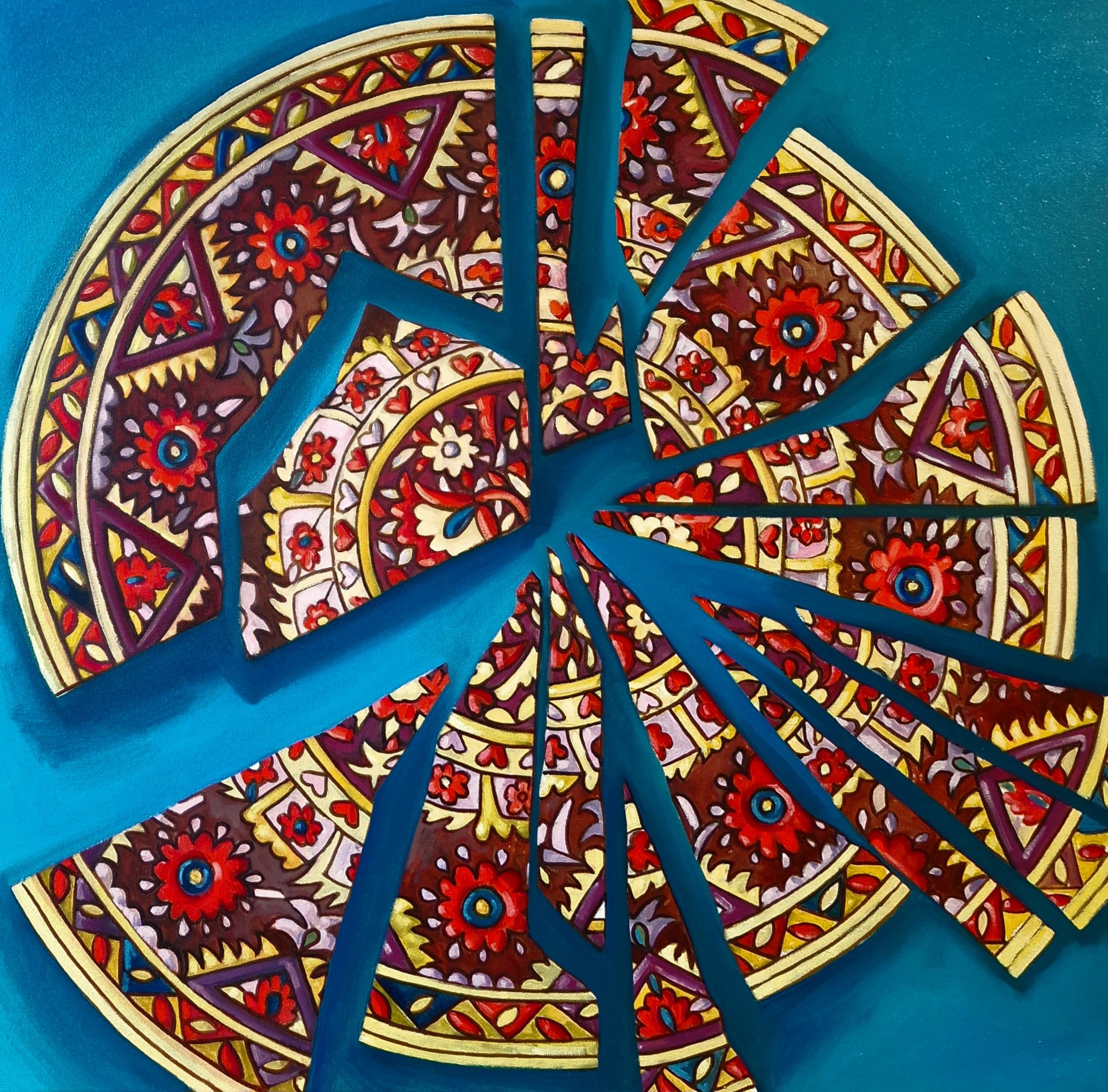 Impressionistic Abstract Oil Painting By Dita Galas, 39 X 39, Boom, Original Artwork