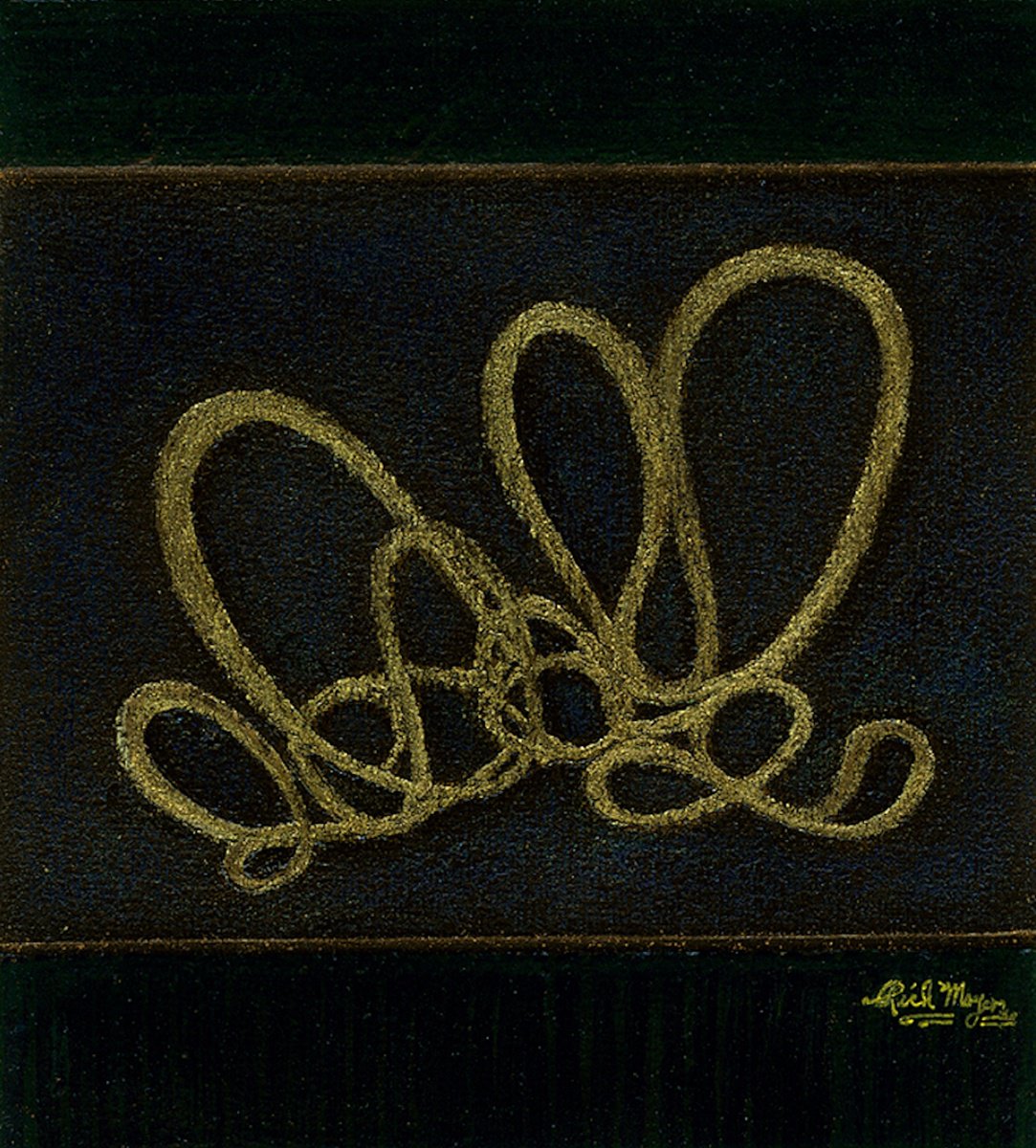 Expressive Abstract Painting By Rich Moyers, 11 X 9", Golden Thread Oratorio, Original Artwork