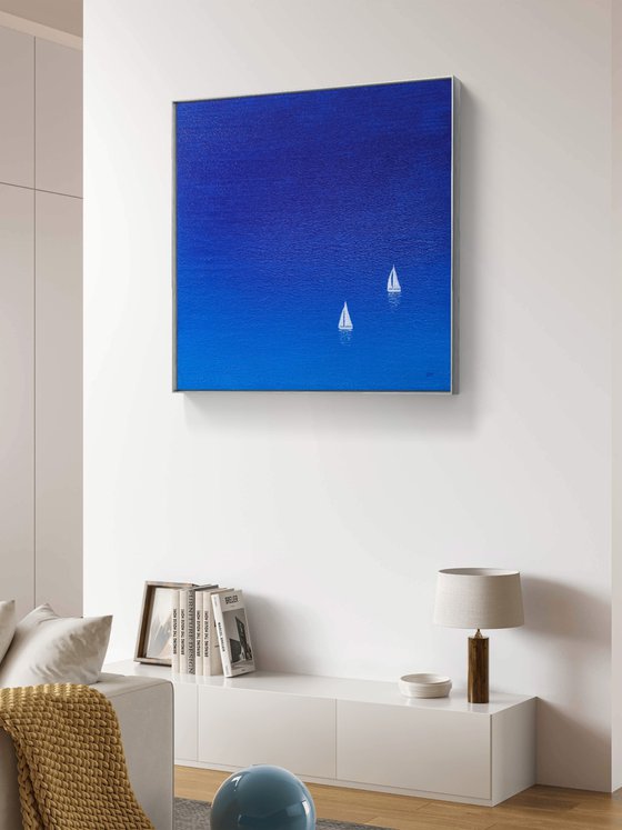 Blue ocean", n.27 - textured painting