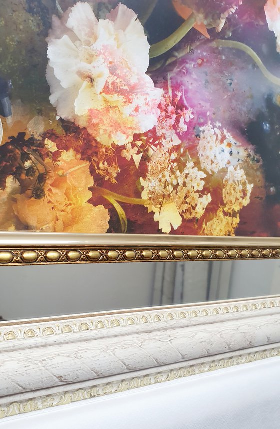 Baroque Flowers I (Framed in a unique Venetian frame)