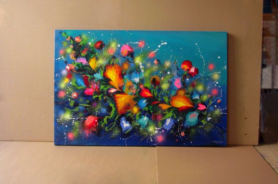 "Eden Evening Garden" Large Floral Painting