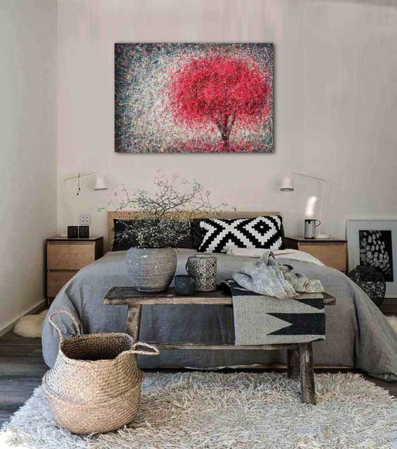 Sakura Flowers blooming Pink tree Love painting Cherry Blossom Pink dream For lovers