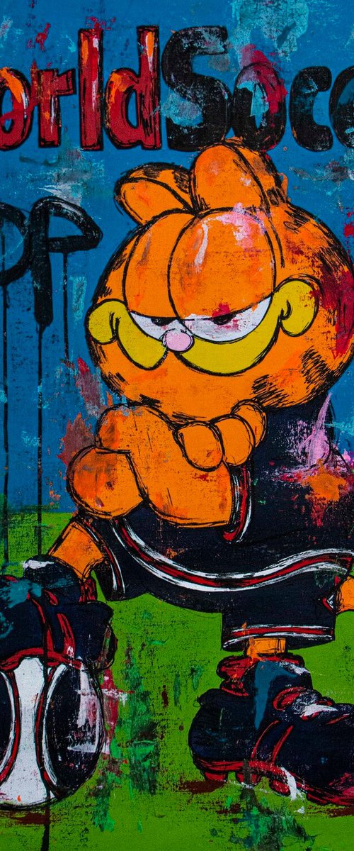 Top G Garfield on World Soccer Magazine by Carlos Pun Art