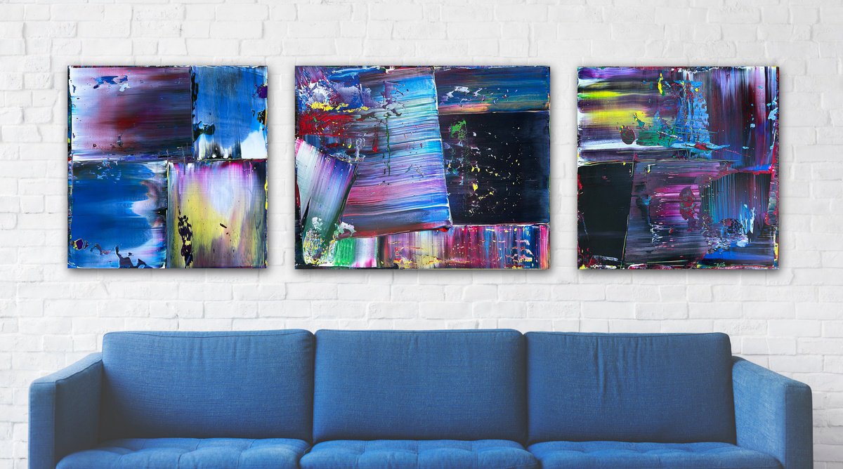 Abstract Acrylic Painting By Preston M. Smith (Pms), 78 X 24", "Into The Quantum", Original Artwork