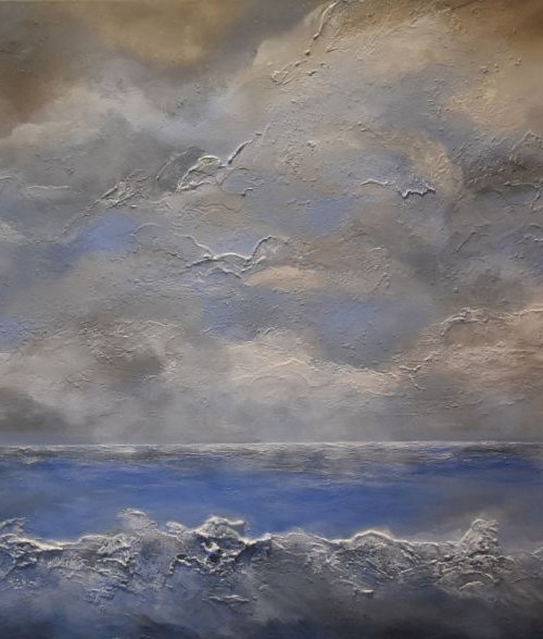 Heavenly Skies Ocean paintings Cloud paintings 48x24in. by Tamara Bettencourt