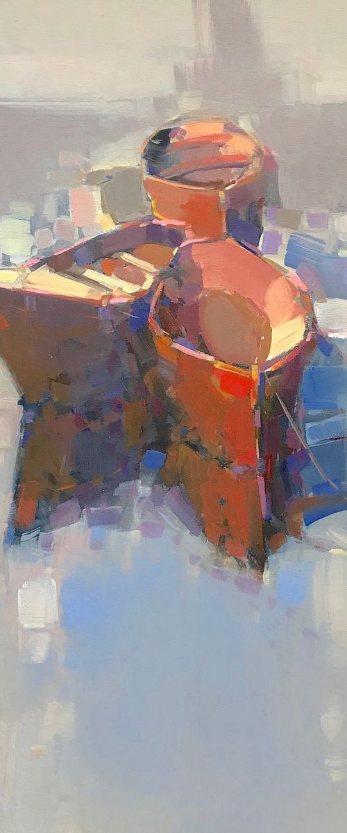 Boats, Original oil painting, Handmade artwork, One of a kind Signed by Vahe Yeremyan