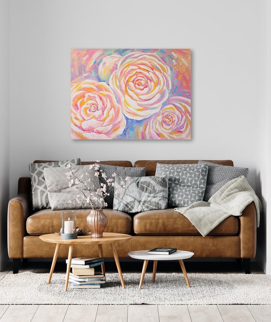 FLOWER MAGIC acrylic painting 80*60 cm