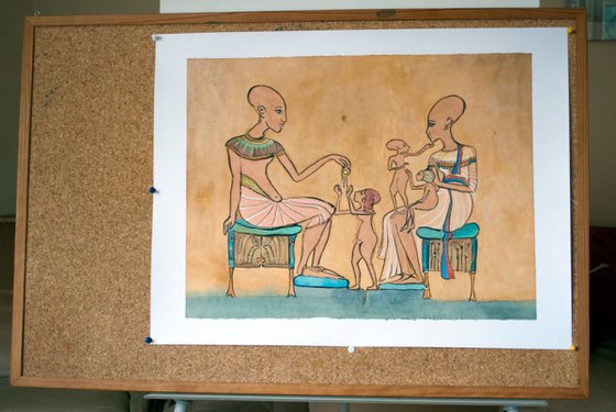 Free version of the "Stela of Akhenaten and his family"