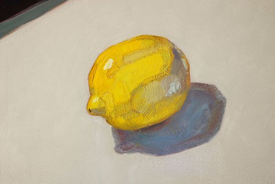 modern still life of yellow lemon
