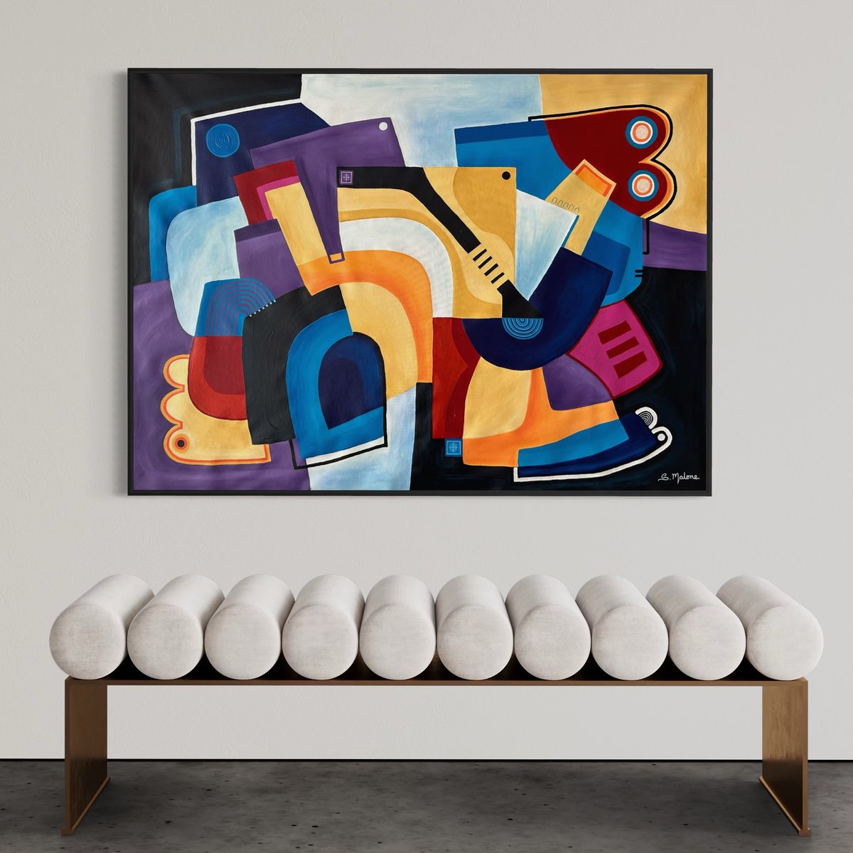 Abstract Acrylic Painting By Samantha Malone, 51 X 37", It Ain