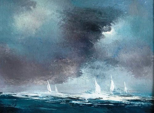 White Sails I by Maxine Anne  Martin