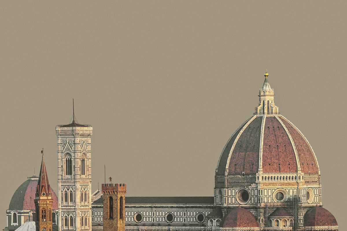 Photorealistic Cityscapes Photograph By Peter Zelei, 33 X 24", Florence Iii., Original Artwork