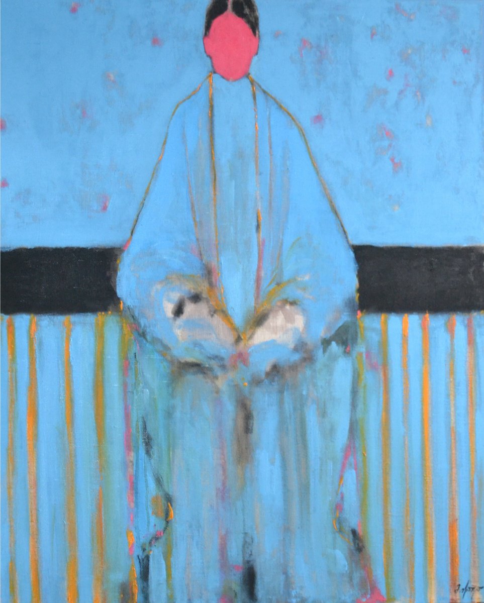 Abstract Painting By Gela Mikava, 31 X 39, The Alienatino Series, Original Artwork