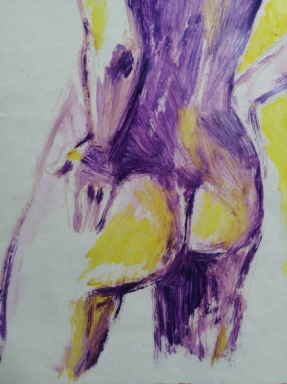 Nude-study female oil on paper