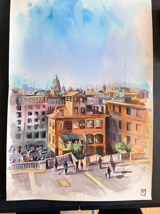 Morning Above the Spanish Steps