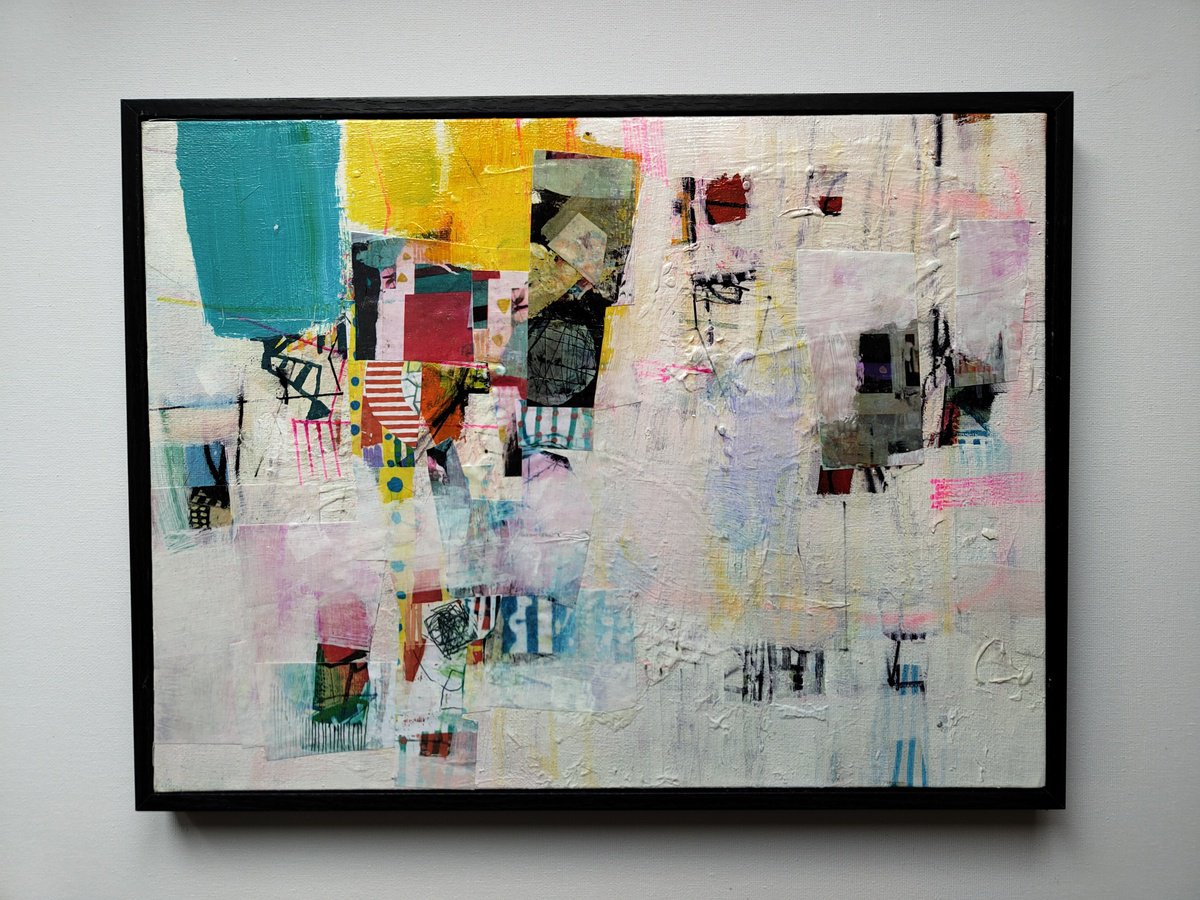 Abstract Acrylic Painting By Junichi Oboshi, 16 X 12", Daily Painting 2, Original Artwork