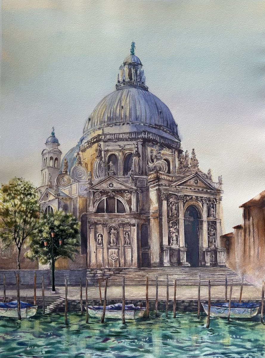 Impressionistic Cityscapes Watercolour By Alina Karpova, 22 X 30, Venice, Original Artwork